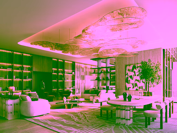apartment living area view silva dubai creek harbour