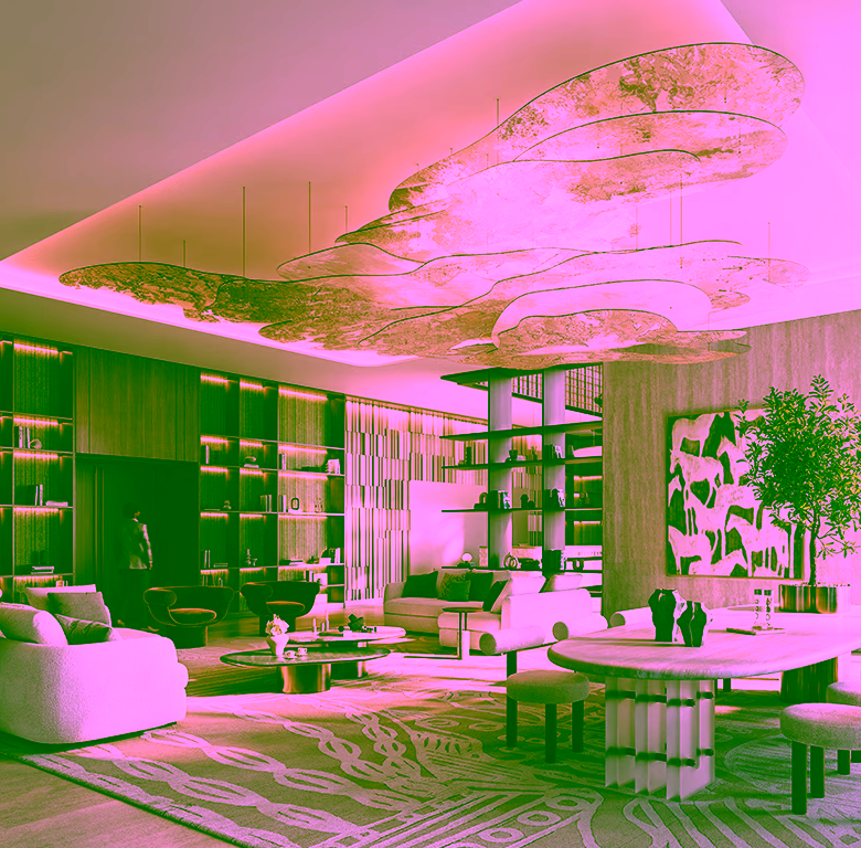 apartment living area view silva dubai creek harbour
