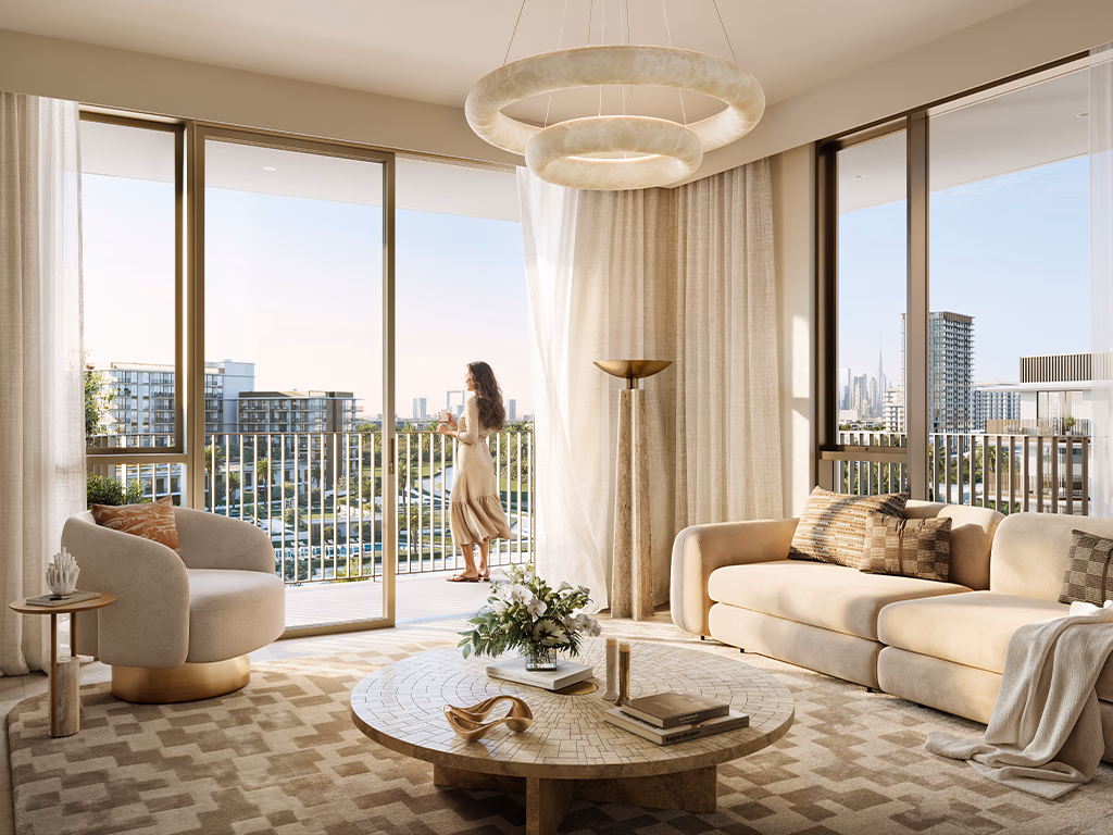 Apartment Living Room Window View Sera 2 Dubai
