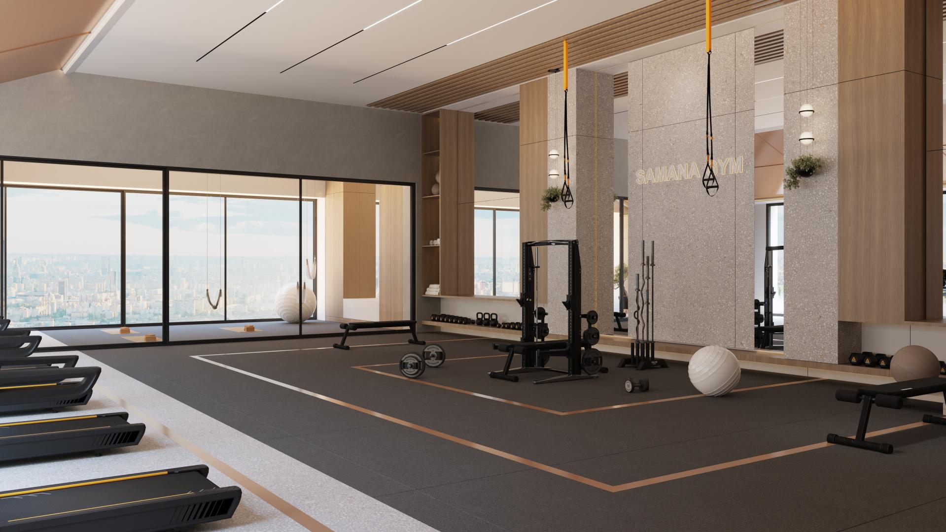 gym-samana-resorts-dubai-production-city 1 Bedroom Apartment Samana Resorts
